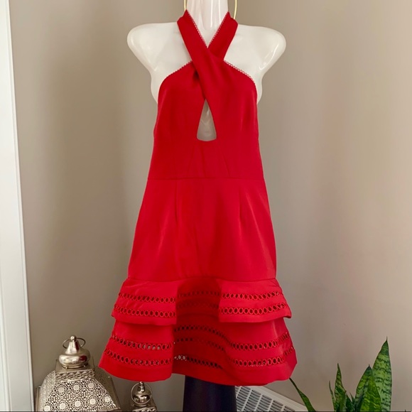 🆕 KEEPSAKE, Halter Key Hole Mini Tier Hem Dress - Picture 2 of 8